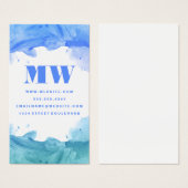 Aquarelle artistique bleu vert (Devant & derrière)