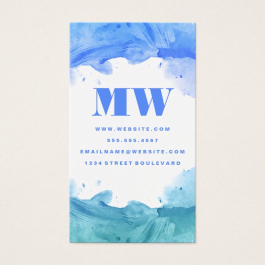 Aquarelle artistique bleu vert (Devant)