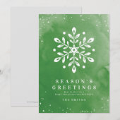 Aquarelle artistique Flocon de neige Carte de Noël (Devant / Derrière)