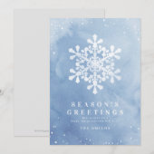 Aquarelle artistique Flocon de neige Cartes de Noë (Devant / Derrière)