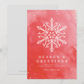 Aquarelle artistique Flocon de neige Cartes de Noë (Devant / Derrière)