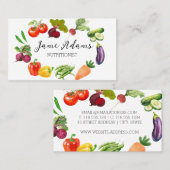 Aquarelle Artistique Légumes Carte de visite (Devant / Derrière)