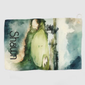 Aquarelle artistique terrain de golf serviette de  (Horizontal)