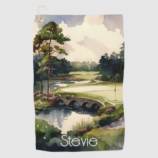 Aquarelle artistique terrain de golf serviette de (Devant)