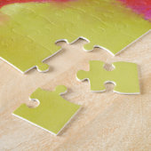 Aquarelle assez humide Rouge Rose Art Puzzle (Côté)