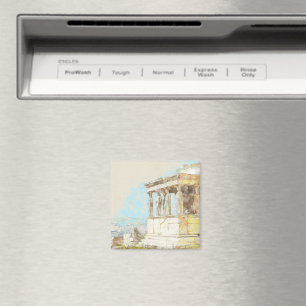 Aquarelle Athènes Magnet - Ruines grecques Souveni