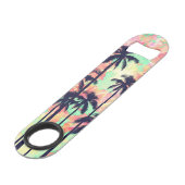 Aquarelle au néon colorée avec les palmiers noirs (Devant angulaire)