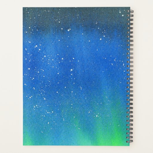 Aquarelle aurora boréale ciel de nuit (Dos)