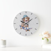 Aquarelle Australian Shepherd Horloge murale (Maison)