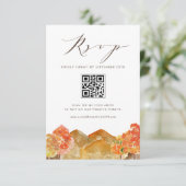 Aquarelle Automne Bois Mariage QR Code RSVP (Debout devant)