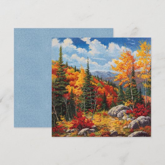 Aquarelle Automne Couleurs Automne Accueil Carte P (Devant / Derrière)