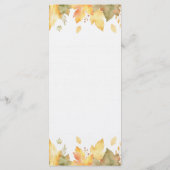 Aquarelle Automne Feuilles d'automne Menu 1 | (Dos)