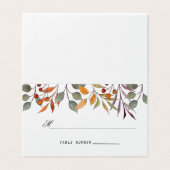 Aquarelle Automne Foliage mariage carte place (Outside Unfolded)