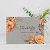 Aquarelle Automne Rustique Mariage Floral Merci (Debout devant)