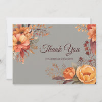 Aquarelle Automne Rustique Mariage Floral Merci