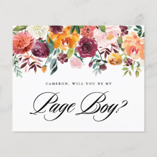 Aquarelle Autumn Blooms Vous Serez Mon Page Boy