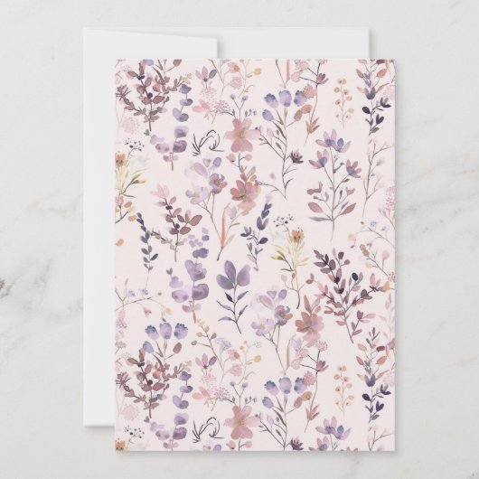 Aquarelle baby shower, Carte de remerciements Fleu (Dos)