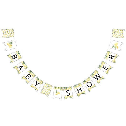 Aquarelle Baby shower de citron drapeaux (Tout)