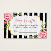 Aquarelle Baby shower floral Déchets rabat Billet (Devant)