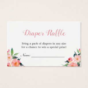 Aquarelle Baby shower floral Déchets rabat Billet
