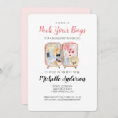 Aquarelle Bagage Bachelorette Invitation Week-end (Devant / Derrière)