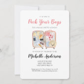 Aquarelle Bagage Bachelorette Invitation Week-end (Devant)