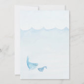 Aquarelle Baleine Océan Baby shower Invitation (Dos)