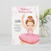 Aquarelle Ballerina Invitation Anniversaire (Debout devant)