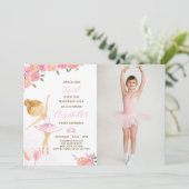 Aquarelle Ballerina Invitation Anniversaire Avec P (Debout devant)