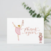 Aquarelle Ballerina Nutcrackers Carte de remerciem (Debout devant)
