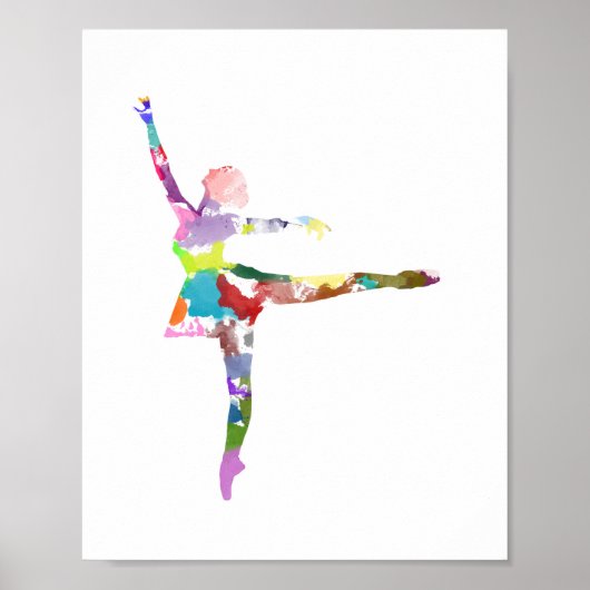 Aquarelle Ballerina Poster (Devant)