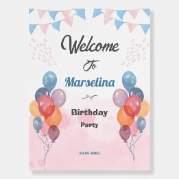 Aquarelle Balloon signe de bienvenue