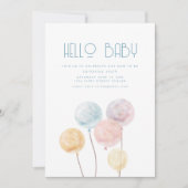 Aquarelle Balloon Thème Baby shower Invitation (Devant)