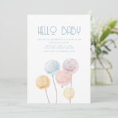 Aquarelle Balloon Thème Baby shower Invitation (Debout devant)