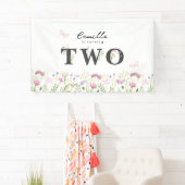 Aquarelle Bannière d'anniversaire de Little Fleur  (En situation)