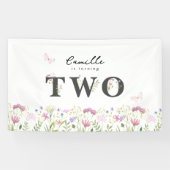 Aquarelle Bannière d'anniversaire de Little Fleur  (Horizontal)