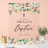 Aquarelle Baptême Floral Blanc et Blush (Mariage)
