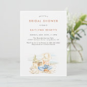 Aquarelle Beachside Bridal Douche Invitation (Debout devant)
