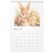 Aquarelle Bébé Animaux 2026 Calendrier (Feb 2027)