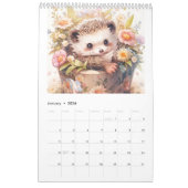 Aquarelle Bébé Animaux 2026 Calendrier (Jan 2026)