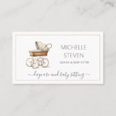 Aquarelle Bébé Bébé Carte de visite assis (Devant)