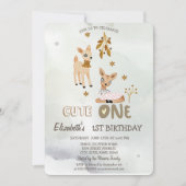 Aquarelle Bébé Cerf Vert 1ère invitation (Devant)