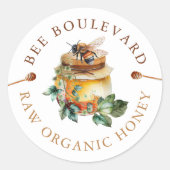 Aquarelle Bee Miel Étiquette (Devant)