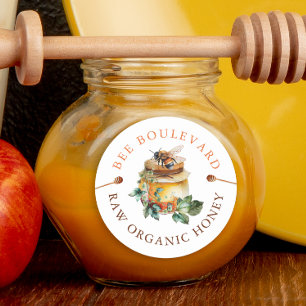 Aquarelle Bee Miel Étiquette