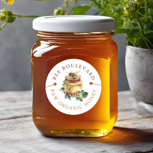 Aquarelle Bee Miel Étiquette