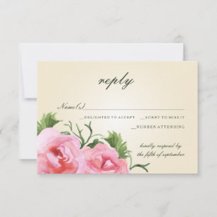 Aquarelle Begonias Mariage floral RSVP