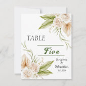 aquarelle Beige Delicate Numéro de table (Devant)