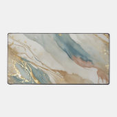 Aquarelle beige et bleu Marbre Abstrait (Recto)