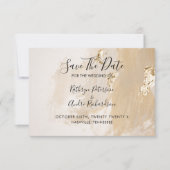 Aquarelle Beige Or Enregistrer La Date Invitation (Devant)