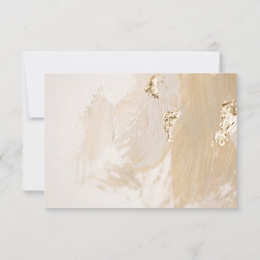 Aquarelle Beige Or Enregistrer La Date Invitation (Dos)